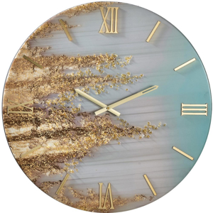 Orologio goldy 60cm per parete tondo moderno in resina oro
